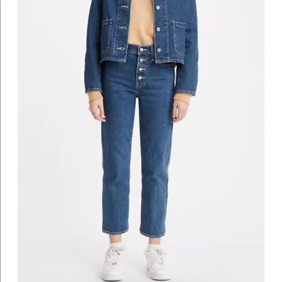 LEVI’S Wedgie Straight High Rise Crop Jeans in Middle Sister Size 25 New NWT - Picture 3 of 14